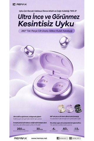 Remax TWS-37 Sleep Mini Bluetooth 6.0 Kulak İçi Uyum Kulaklık