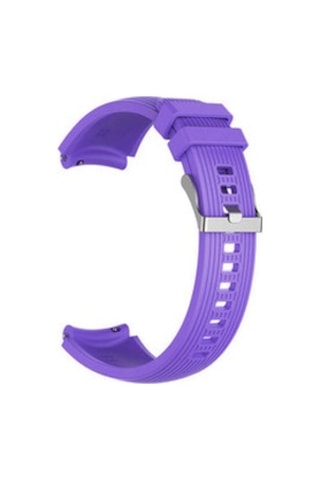 Samsung Galaxy Uyumlu Watch 46mm 22mm Krd-18 Silikon Kordon - Mor