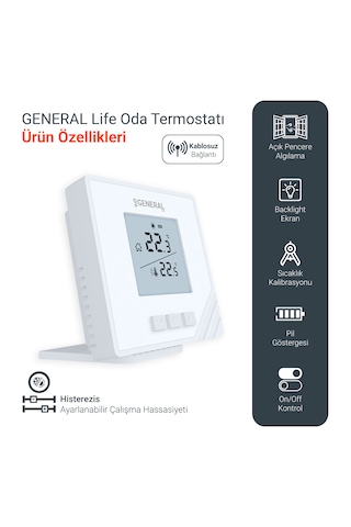 Mitra Ht15s Rf Kablosuz Oda Termostatı - Beyaz