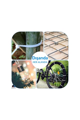 3.6x200 Mm Şeffaf Beyaz Plastik Kablo Bağı Klipsi Cırt Kelepçe 100 Adet