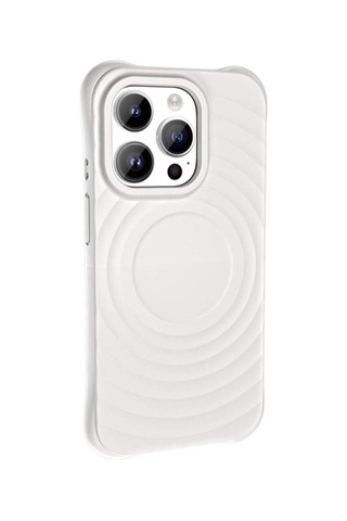 Apple Uyumlu iPhone 14 Pro Max M-safe Şarj Özellikli Airbagli Mat Görünümlü Zore Hepi Kapak Beyaz