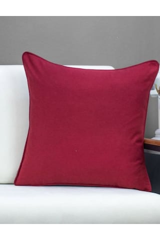 Keten 43x43 Kırlent Kılıfı 2'liı Fermuarlı Evtex Bordo