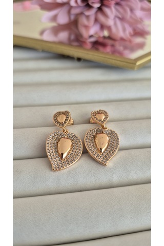 Vip Vintage Kararmaz Heart Küpe Altın