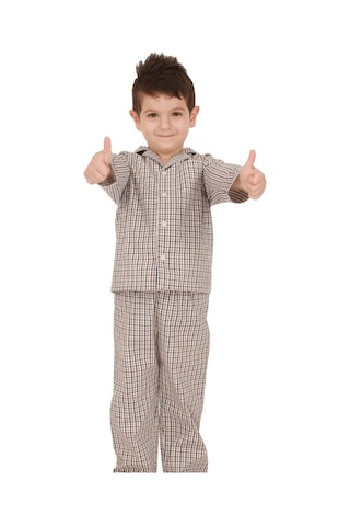 The Nuba The Don Bej-Lacivert Ekose Desenli Erkek Çocuk Pijama Takımı (9-1