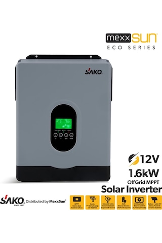 Sako 2KVA 2000VA 1.6KW 1600 Watt Tam Sinüs Akıllı 80A H.V. MPPT 60-450Vdc İnverter 12Vdc-220Vac 2kw 1kw İnvertör