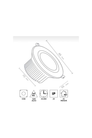 5 Adet 5 Wat Cob Led Beyaz 6500k