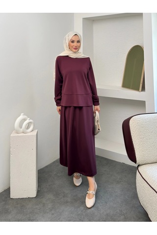 Mihran Butik Elite Model Modal Kumaş Kadın Alt Üst Takım Bordo