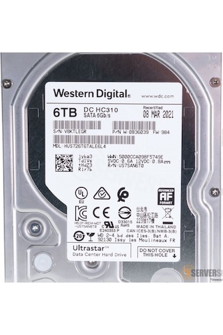 Western Digital Ultrastar Dc Hc310 Hus726t6tal5204 3.5" 6 Tb Sas Fw: 984 Sabit Disk Harddisk