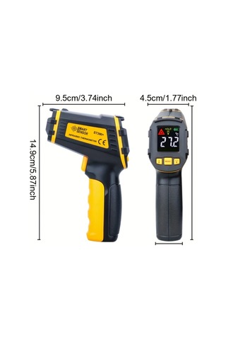 Honeybeeshop Kıyaslamasız Kızılötesi Termometre Lazer Sıcaklık Ölçer Renkli Lcd Ekran -50c 390c -58f 734f