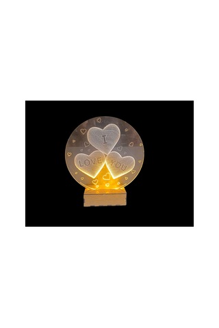 Şeffaf İlizyon Led Gece Lambası I Love You Kalp Görseli 18x20 Cm