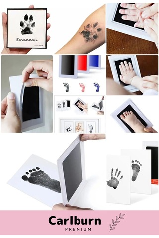 Carlburn Anılarınızı Ölümsezleştirin Kimyasal İçermeyen 2 Kez Kullanımlık El Ayak İzi Fotoğraf Çerçevesi Çok Renkli