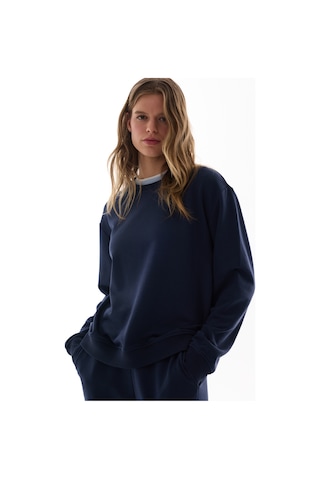 Penti Lacivert Bisiklet Yaka Regular Kesim Pamuklu Sweatshirt