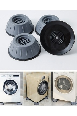 İsgstore Çamaşır Makinesi Ayak Titreşim Gürültü Engelleyici Stoperi 4'lü Kaydırmaz Vantuzlu