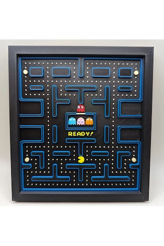 Pac-man Level 1 Baskı Tablo Çerceve