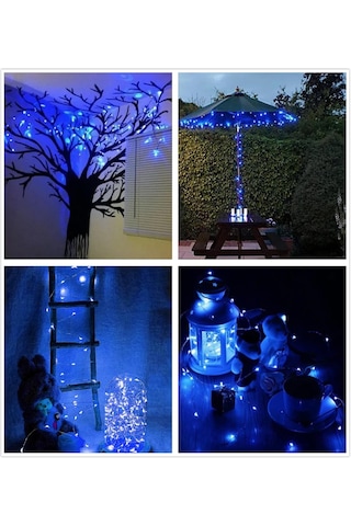 Ev Balkon Ve Parti İçin 3 Metre Pilli Mavi Renk Peri Led Yılbaşı Süsü Işık Mavi