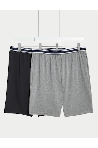 Marks & Spencer Saf Pamuklu 2'li Pijama Altı Seti Gri