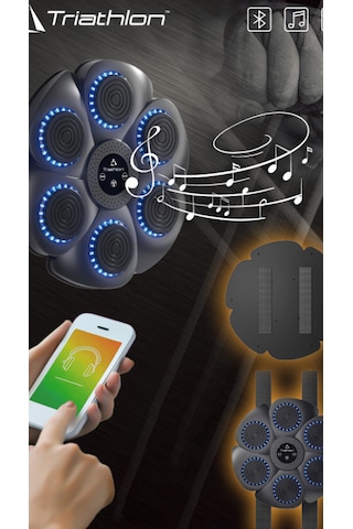 Triathlon T-225 Refleks Geliştirici Akıllı Boks Eğitim Makinesi / Bluetooth / Rgb / Müzikli