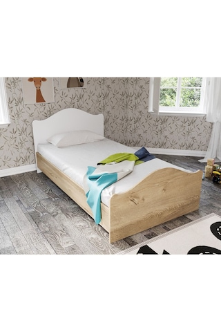 Baby Darling Zebra Karyola 90x200cm Tek Kişilik Meşe %100 Mdf 4 Bölge Destekli