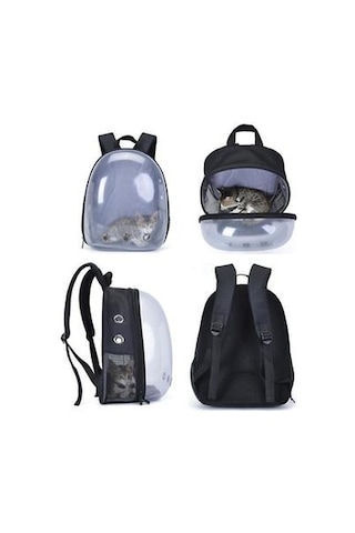 Taşınabilir Açık Pet Kedi Panoramik Şeffaf Nefes Sırt Çantası