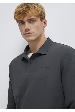 Mavi - Mavi Black Uzun Kollu Antrasit Polo Tişört 0613154-70088 Antrasit