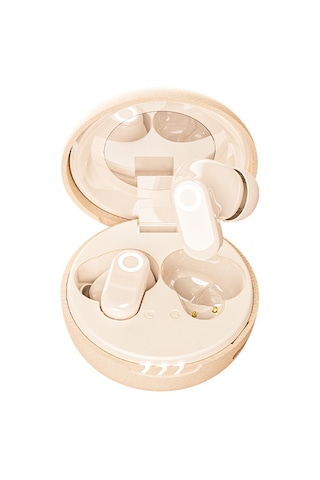 Retro Deri J17 Kablosuz Bluetooth Kulaklık Ekstra Uzun Bekleme Kulak İçi Spor Gürültü Önleyici Kulaklıklar Skin Color