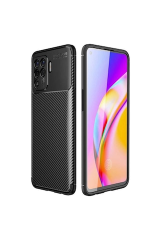 Oppo Reno 5 Lite Kılıf Zore Negro Karbon Tasarım Silikon Kılıf