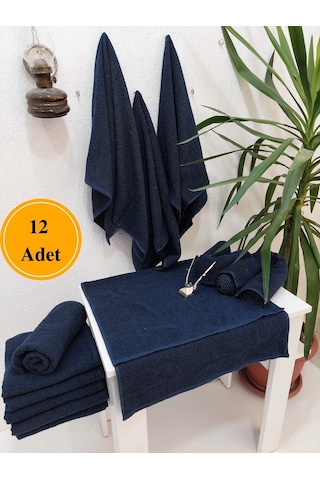 Lacivert Berber Havlusu Denizli 50x90 Cm 12'li