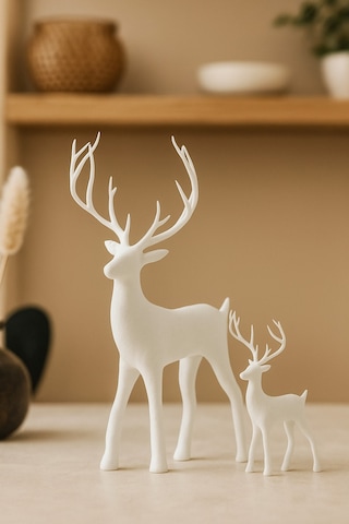 Dekoratif 3d Baskı Geyik Biblo 20cm