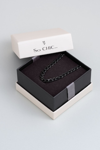 So Chic Zamansız Stil Siyah Rodyum Kaplama Çelik Erkek Kolye Siyah