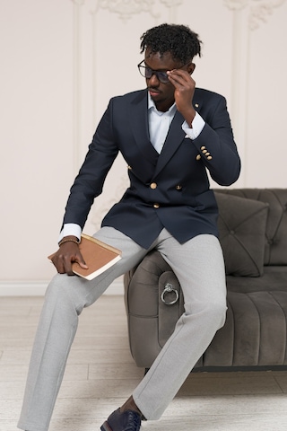 Paul Martin Regular Fit İtalyan Yaka Astarlı Torba Cepli Kruvaze Blazer Ceket Lacivert