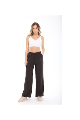 Blayn Jeans Blayn Kadın Kahverengi Tensel Kumaş Yüksek Bel Bol Paça Pantolon
