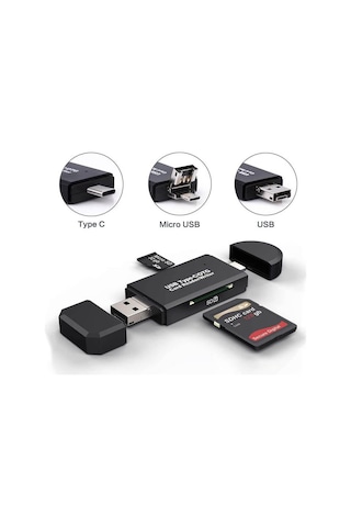 Usb Type C Kart Okuyucu Micro Usb Sd Tf Otg Hafıza Kart Okuyucu