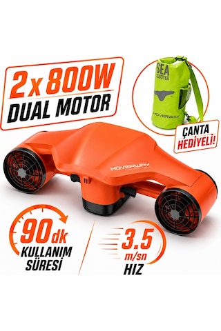 Hoverway Orca 2 Pro Çift Motorlu 1600w 2x800w Deniz Scooter I Sea Scooter -orange