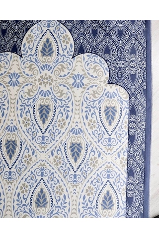 Rumi Desenli İpek Dokulu Keseli Seccade Gri Renk Çok Renkli