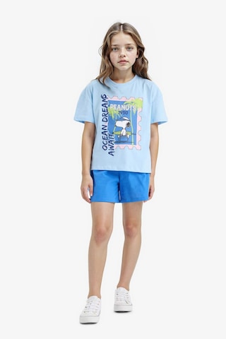 Defacto Kız Çocuk Snoopy Relax Fit Bisiklet Yaka Kısa Kollu Tişört E8159a825hsbe744 Mavi