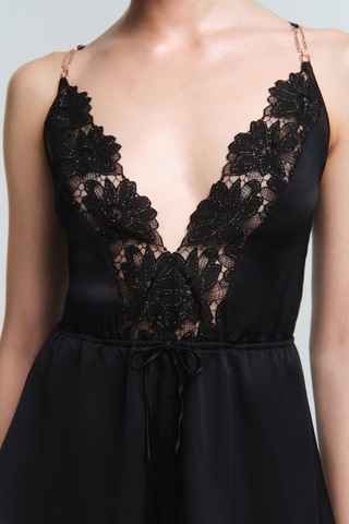 Penti Siyah Obsidia Dantelli Body