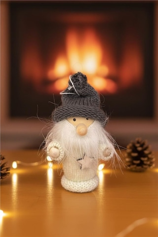 Yılbaşı Ağaç Süsü Gri Bereli Noel Figürü