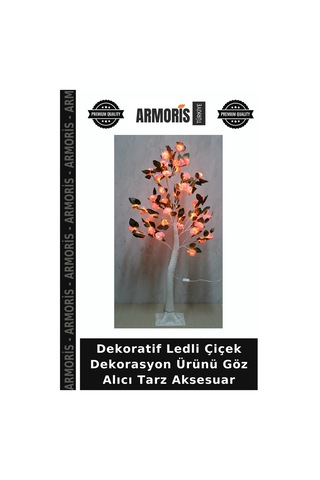 Dekoratif Ledli Çiçek Dekorasyon Ürünü Göz Alıcı Tarz Aksesuar Çok Renkli