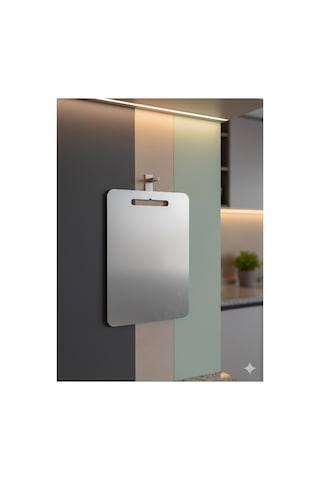 %100 Paslanmaz Çelik Kesme Tahtası Ve Askılık 24x33 Cm Gümüş