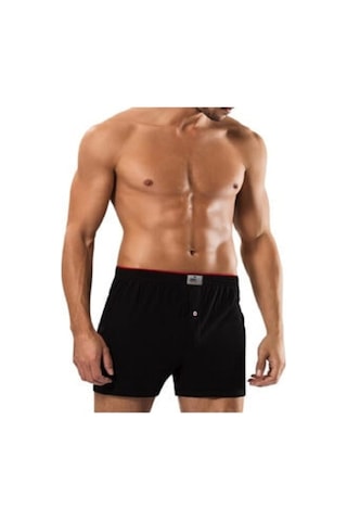 Yıldız 4'lü Paket Lüks Pamuklu Düz Renk Karışık Penye Boxer, Düğmeli Boxer Çok Renkli