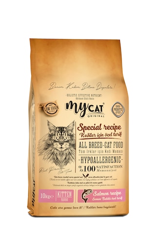 Mycat Az Tahıllı Somon Balıklı Yavru Kedi Maması 10 KG Mycat Az Tahıllı Somon Balıklı Yavru Kedi Maması 10 KG