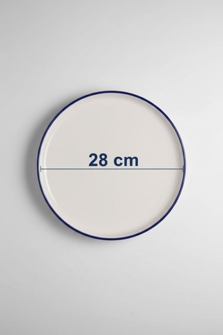 6'lı Toledo Servis Tabağı 28cm Rim Lacivert Rinart Krem 6'lı Toledo Servis Tabağı 28cm Rim Lacivert Rinart Krem