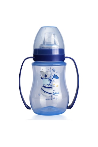 Wee Baby Kulplu Antikolik Akıtmaz Alıştırma Bardağı 250 ML Mavi