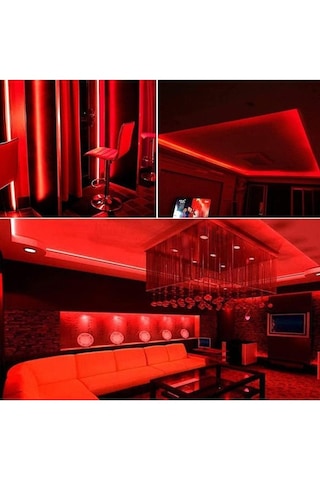 Neon Esnek Hortum Şerit Led Kırmızı Rengi 220v Fiş/1,2,3,4,5,10,15,20,25,30,50,100 Metre