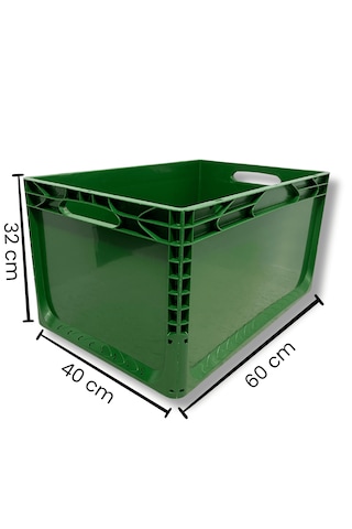 Alpbx 1.kalite Yeşil Plastik Kasa 60x40x32 Cm - Kutu 65 Litre