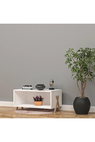 Çapraz Ayaklı Orta Sehpa Mdf Siyah
