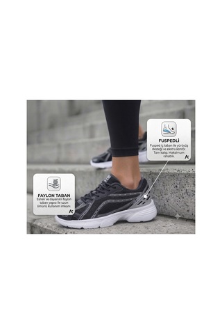 Fıero Mıen Unisex Kadın Erkek Çocuk Garson Boy Rahat Günlük Sneaker Spor Yürüyüş Ayakkabı Siyah-beyaz Siyah-beyaz
