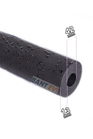 Kauçuk Boru İzolasyonu 1.1/4" İç Çap 42mm, 13mm Kalınlık, 2mt Boy