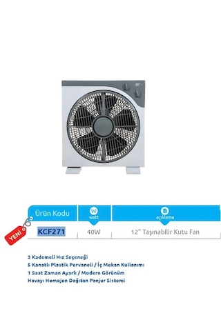 Vanti Kcf271 Taşınabilir Kutu Fan & Vantilatör