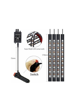 Araç Içi Aydınlatma Kumandalı Müziğe Duyarlı Led Ayak Altı Led 9 (523349647)